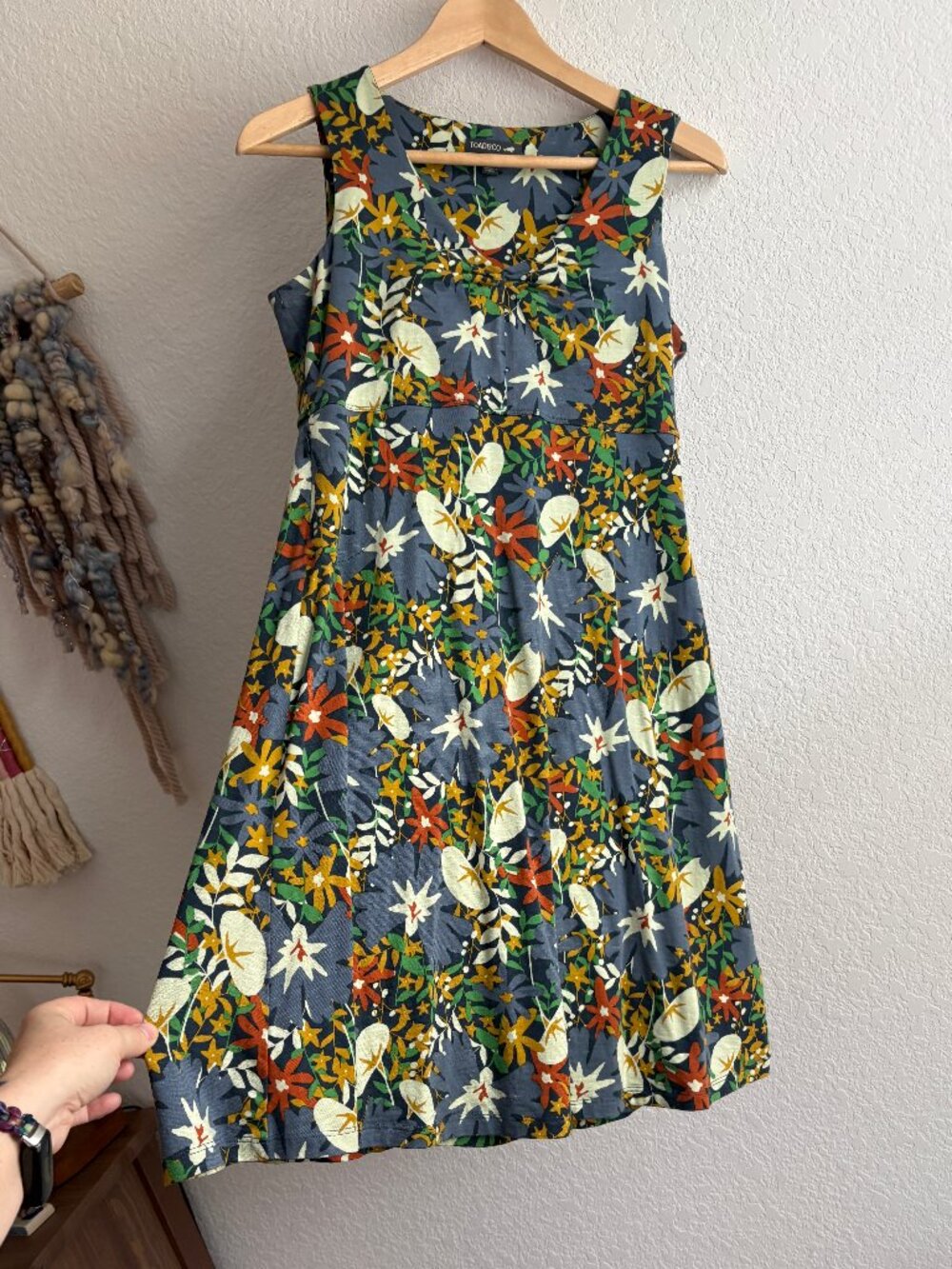 Toad and Co Rosemarie Dress Blue Floral, Small, Pockets!
